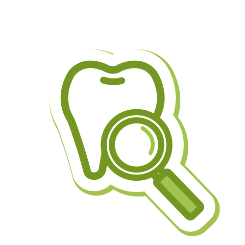 Tooth With Magnifying Glass Icon